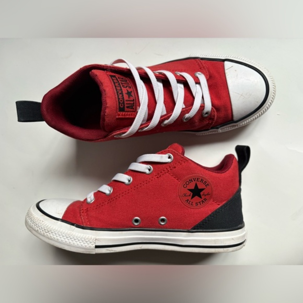 Converse Kids Red and Black All Star Sneakers
